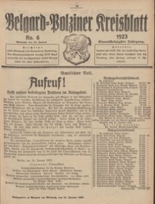 Belgard-Polziner Kreisblatt, 1923, Nr 6