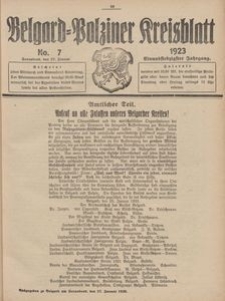 Belgard-Polziner Kreisblatt, 1923, Nr 7