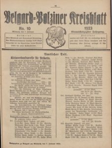 Belgard-Polziner Kreisblatt, 1923, Nr 10