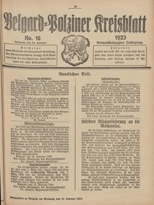 Belgard-Polziner Kreisblatt, 1923, Nr 16