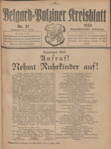 Belgard-Polziner Kreisblatt, 1923, Nr 21