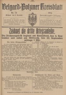 Belgard-Polziner Kreisblatt, 1915, Nr 72