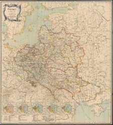 Mapa Rzeczypospolitej Polskiej [Mapa] : z przydaniem kart oryentacyjnych trzech podziałów, Ks. Warszawskiego i okręgu Wolnego miasta Krakowa