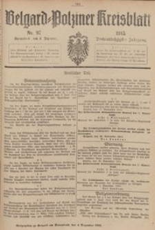 Belgard-Polziner Kreisblatt, 1915, Nr 97