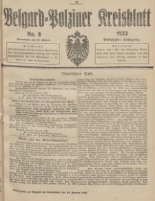 Belgard-Polziner Kreisblatt, 1922, Nr 8