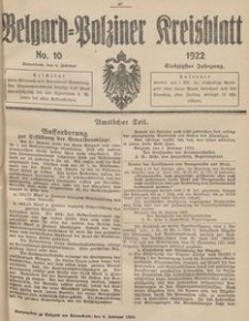 Belgard-Polziner Kreisblatt, 1922, Nr 10