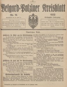 Belgard-Polziner Kreisblatt, 1922, Nr 14