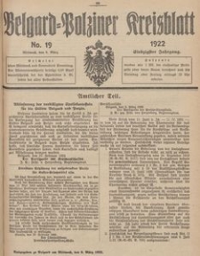 Belgard-Polziner Kreisblatt, 1922, Nr 19