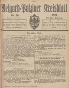 Belgard-Polziner Kreisblatt, 1922, Nr 20