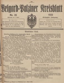 Belgard-Polziner Kreisblatt, 1922, Nr 26