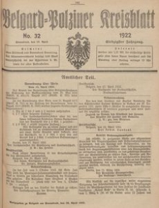 Belgard-Polziner Kreisblatt, 1922, Nr 32