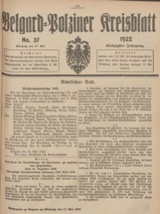 Belgard-Polziner Kreisblatt, 1922, Nr 37