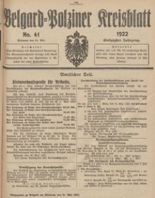 Belgard-Polziner Kreisblatt, 1922, Nr 41