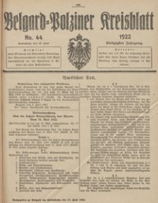 Belgard-Polziner Kreisblatt, 1922, Nr 44