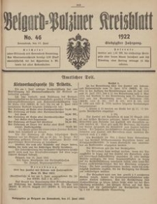 Belgard-Polziner Kreisblatt, 1922, Nr 46