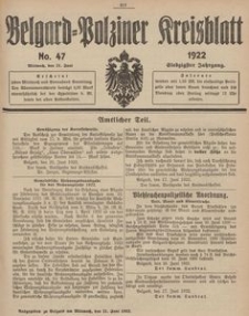Belgard-Polziner Kreisblatt, 1922, Nr 47