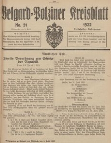 Belgard-Polziner Kreisblatt, 1922, Nr 51