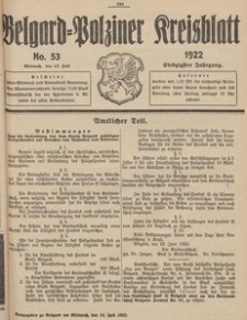 Belgard-Polziner Kreisblatt, 1922, Nr 53