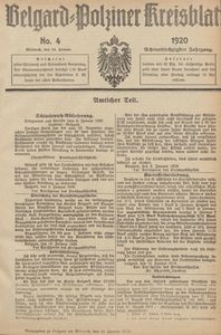Belgard-Polziner Kreisblatt, 1920, Nr 4