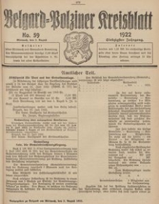 Belgard-Polziner Kreisblatt, 1922, Nr 59