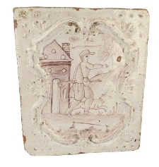 Kafel piecowy ze sceną myśliwską