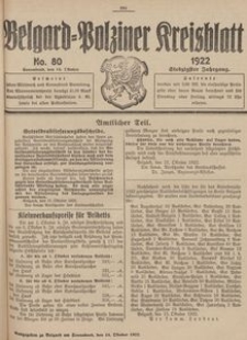 Belgard-Polziner Kreisblatt, 1922, Nr 80