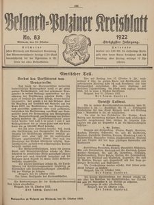 Belgard-Polziner Kreisblatt, 1922, Nr 83