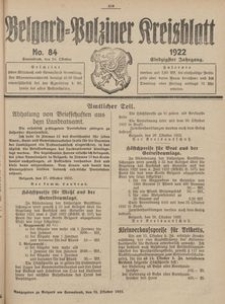 Belgard-Polziner Kreisblatt, 1922, Nr 84