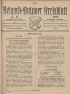 Belgard-Polziner Kreisblatt, 1922, Nr 86