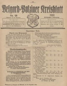 Belgard-Polziner Kreisblatt, 1922, Nr 98