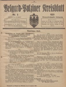 Belgard-Polziner Kreisblatt, 1921, Nr 5