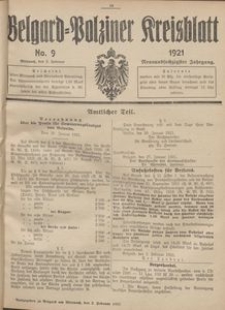 Belgard-Polziner Kreisblatt, 1921, Nr 9
