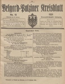Belgard-Polziner Kreisblatt, 1921, Nr 15