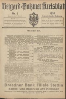 Belgard-Polziner Kreisblatt, 1920, Nr 9