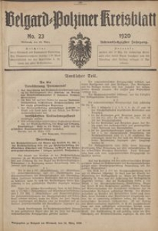 Belgard-Polziner Kreisblatt, 1920, Nr 23