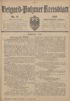 Belgard-Polziner Kreisblatt, 1920, Nr 31