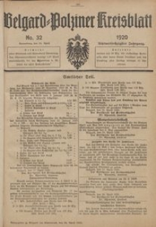 Belgard-Polziner Kreisblatt, 1920, Nr 32