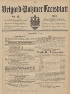 Belgard-Polziner Kreisblatt, 1920, Nr 49