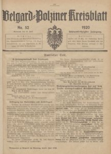 Belgard-Polziner Kreisblatt, 1920, Nr 52