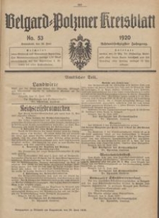 Belgard-Polziner Kreisblatt, 1920, Nr 53