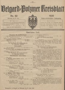 Belgard-Polziner Kreisblatt, 1920, Nr 62