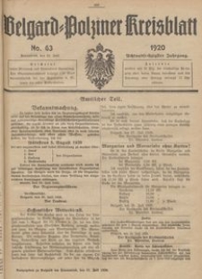 Belgard-Polziner Kreisblatt, 1920, Nr 63