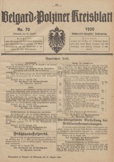 Belgard-Polziner Kreisblatt, 1920, Nr 70