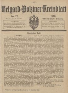 Belgard-Polziner Kreisblatt, 1920, Nr 77