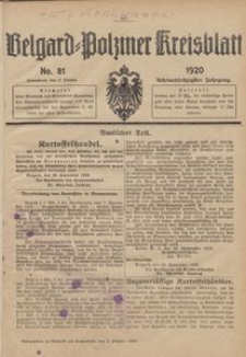Belgard-Polziner Kreisblatt, 1920, Nr 81