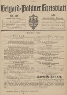 Belgard-Polziner Kreisblatt, 1920, Nr 90