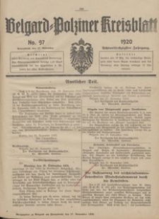 Belgard-Polziner Kreisblatt, 1920, Nr 97