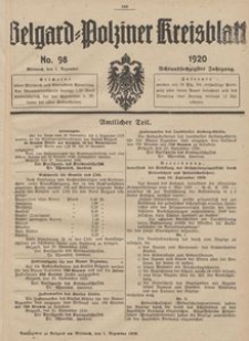 Belgard-Polziner Kreisblatt, 1920, Nr 98