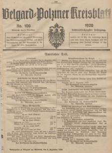 Belgard-Polziner Kreisblatt, 1920, Nr 100