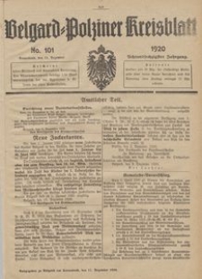 Belgard-Polziner Kreisblatt, 1920, Nr 101
